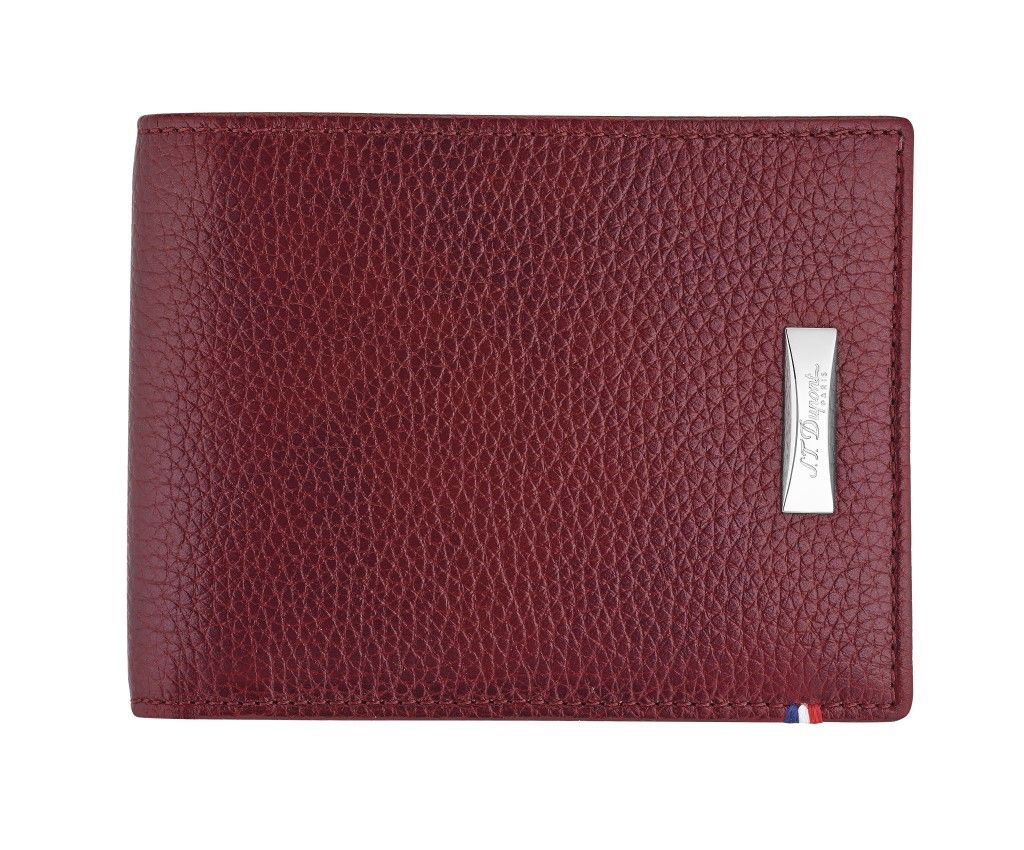 Line D Cherry Red Soft Grained Diamond Leather Wallet (6 Credit Card Slots)
